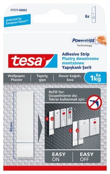 Tesa 77771-00002-00 Lepicí proužky na zavěšení obrazů, tapet, bílé, 1,0 kg