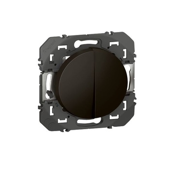 Legrand - Dvojitý alebo prepínací spínač Dooxie 10AX 250V ~ Čierny - Blister