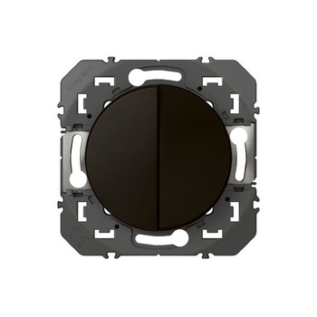 Legrand - Dvojitý nebo přepínací spínač Dooxie 10AX 250V ~ Černý – Blistr
