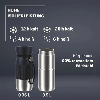Sada na kávu EMSA beYou, hrnek 0,36 l, tělo 0,5 l, 100% nepropustný, černá - sada 2 kusů