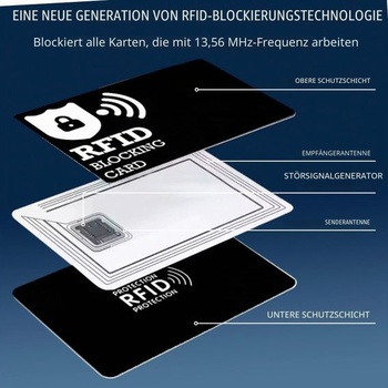 KEYRI 6dielne balenie RFID blokovacích kariet, ochrana kreditných kariet Safecard, čierna