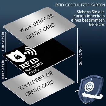 KEYRI 6dielne balenie RFID blokovacích kariet, ochrana kreditných kariet Safecard, čierna