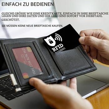 KEYRI 6dielne balenie RFID blokovacích kariet, ochrana kreditných kariet Safecard, čierna