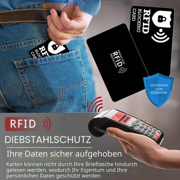 KEYRI 6dielne balenie RFID blokovacích kariet, ochrana kreditných kariet Safecard, čierna