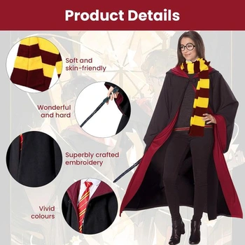 Kitimi kouzelný župan, plášť, 4ks kostým čaroděje cosplay pro dospělé, s pláštěnkou, kouzelnou