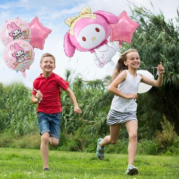 5 ks kreslených hliníkových balónků, sada balónků Kurom, narozeninové dekorace, dětské narozeninové