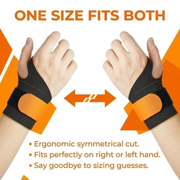2dielne chrániče zápästia, čiernooranžové, fitness bandáže na zápästie