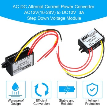 Usměrňovač AC-DC, vodotěsný snižující měnič AC 12V na DC 12V, 5A