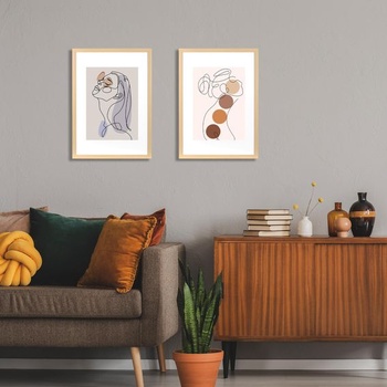 KAIWIN Fotorámiky 30x40 dubové drevo fotorámiky 2 ks MDF s akrylovým sklom na zavesenie v obývacom