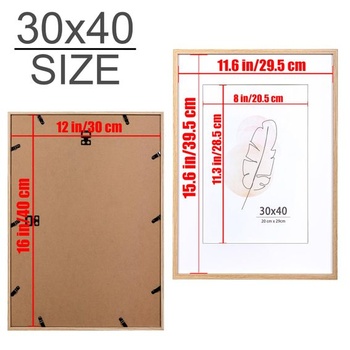 KAIWIN Fotorámiky 30x40 dubové drevo fotorámiky 2 ks MDF s akrylovým sklom na zavesenie v obývacom