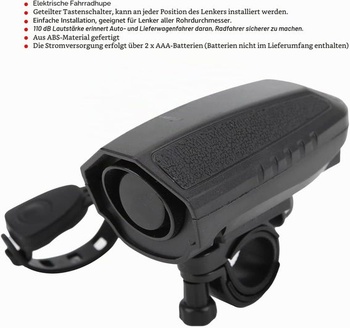 Klaksón KIMISS pre elektrobicykle, krúžok na riadidlá, hlasný alarm s pevnou základňou, čierny,