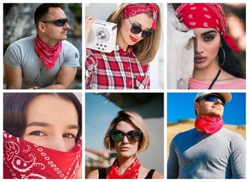 Bavlnená šatka, paisley šatka na krk, unisex, 1 balenie, červená
