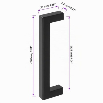 16dílná sada černých kovových nábytkových úchytek, úchytky skříněk s roztečí otvorů 128 mm,