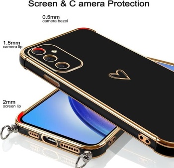 Puzdro na telefón Jeelar ESONG s pútkom pre Samsung Galaxy S23 FE, ultra tenké srdce s motívom
