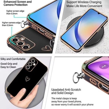 Puzdro na telefón Jeelar ESONG s pútkom pre Samsung Galaxy S23 FE, ultra tenké srdce s motívom