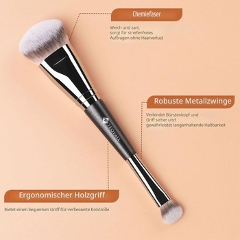 Obojstranný make-up TEOYALL, štetec na korektor pod oči, šikmý kontúrovací štetec, syntetické