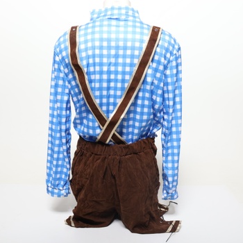 Pánsky kostým Spooktacular Creations s modrými kockami a nemeckým bavorským vzorom na Oktoberfest