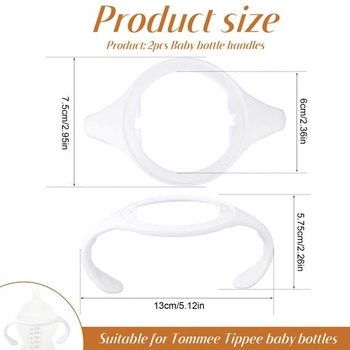 Lasuroa 2ks rukojeti na kojenecké lahve pro Tommee Tippee, ergonomická protiskluzová rukojeť,