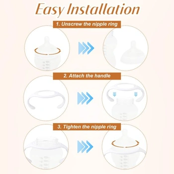 Lasuroa 2ks rukojeti na kojenecké lahve pro Tommee Tippee, ergonomická protiskluzová rukojeť,