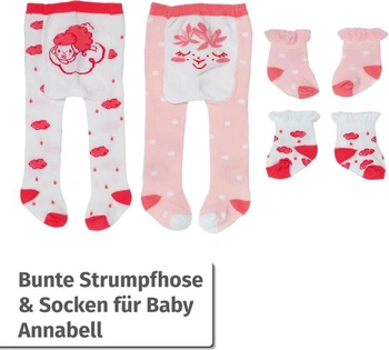 Punčocháče a ponožky Baby Annabell v různých barevných kombinacích pro panenky o velikosti 43 cm,