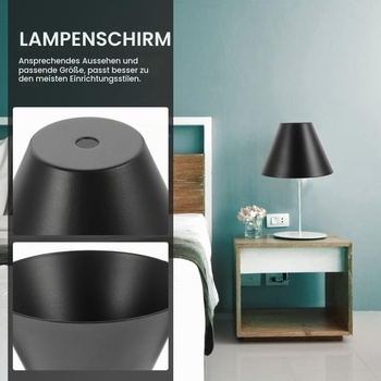 NUOBESTY Kovové tienidlo na lampu Vintage Náhrada pre stolné a stojacie lampy Čierne robustné