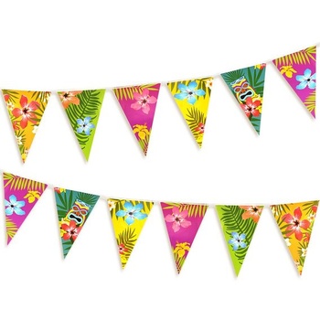 FEPITO 2dielny havajský girlandový banner, celkom 6 metrov, tropická párty girlanda na Luau