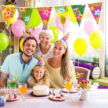 FEPITO 2dielny havajský girlandový banner, celkom 6 metrov, tropická párty girlanda na Luau