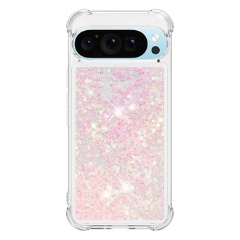 IMEIKONST Trblietavý kryt pre Google Pixel 10 Pro XL, ochranný kryt s tekutým pieskom, trblietky, číry,