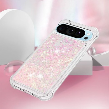 IMEIKONST Trblietavý kryt pre Google Pixel 10 Pro XL, ochranný kryt s tekutým pieskom, trblietky, číry,