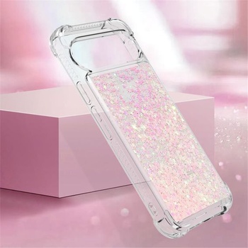IMEIKONST Trblietavý kryt pre Google Pixel 10 Pro XL, ochranný kryt s tekutým pieskom, trblietky, číry,
