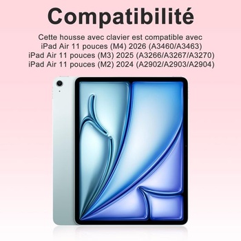 Puzdro s klávesnicou pre iPad Air 11 palcov M4, M3, M2 (2026/2025/2024) – Bluetooth klávesnica,
