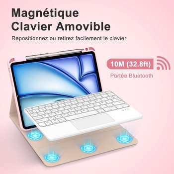 Puzdro s klávesnicou pre iPad Air 11 palcov M4, M3, M2 (2026/2025/2024) – Bluetooth klávesnica,