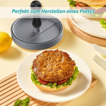 Lis na hamburgery GeeRic s nepřilnavým povrchem a 100 papírovými plackami, robustní hliníkový lis