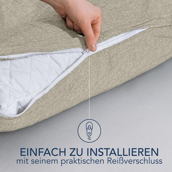 Obliečka na vankúš Dreamzie 40x80 cm, sada 2 kusov - 100% praná bavlna, béžová, certifikácia Oeko-TEX,