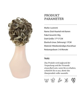 Príčesok Drdol Scrunchie Updo Kučeravý popolavo hnedý s blond hrebienkami v drdole popolavo hnedý
