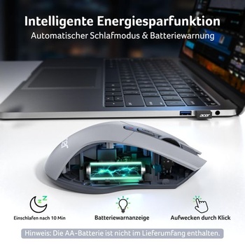 Bezdrôtová myš Acer 4000 DPI, 2,4 GHz, sivá