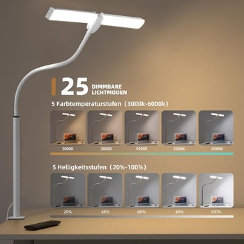 LED stolná lampa so svorkou LIBORA YTDL24DH1