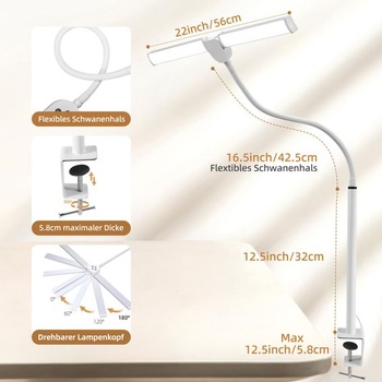 LED stolná lampa so svorkou LIBORA YTDL24DH1