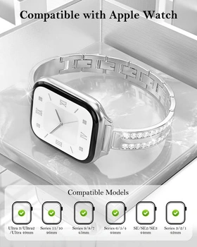 Tenký remienok kompatibilný s Apple Watch 42/44/45/46/49mm strieborný 42 (rad 1-3)/44/45/46/49mm
