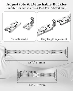 Tenký remienok kompatibilný s Apple Watch 42/44/45/46/49mm strieborný 42 (rad 1-3)/44/45/46/49mm