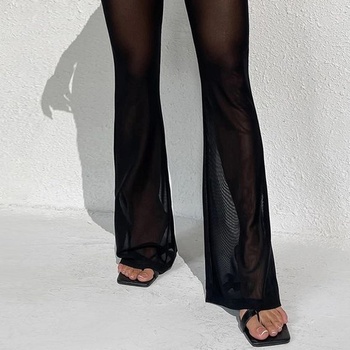 Dámske sexy nohavice Odizli s vysokým pásom, trblietkami a rozšírenými rukávmi, streetwear, klubové