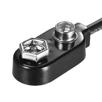 NOVÝ 1 KS 9V batériový klip konvertor Snap zástrčka 2,1 mm * 5,5 mm zásuvka pre gitarový efektový
