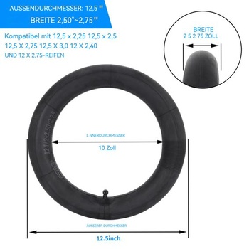 12,5 x 2,75 12 1/2 x 2 3/4 vnútorná rúrka 12,5 x 2,25/2,50/2,75 rúrka, balenie po 2 kusoch