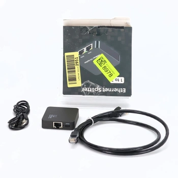 Uzifhdhi LAN Splitter 1 na 2 s ethernetovým kabelem, gigabitový LAN switch 2 porty 1000 Mbps