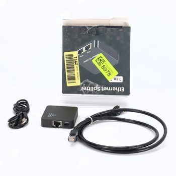 Uzifhdhi LAN Splitter 1 na 2 s ethernetovým káblom, gigabitový LAN switch 2 porty 1000 Mbps