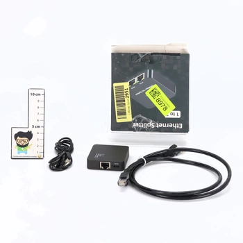 Uzifhdhi LAN Splitter 1 na 2 s ethernetovým kabelem, gigabitový LAN switch 2 porty 1000 Mbps