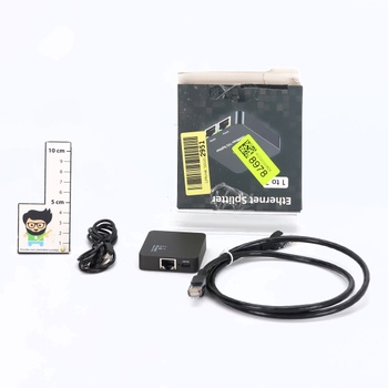 Uzifhdhi LAN Splitter 1 na 2 s ethernetovým káblom, gigabitový LAN switch 2 porty 1000 Mbps