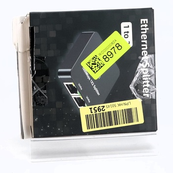 Uzifhdhi LAN Splitter 1 na 2 s ethernetovým kabelem, gigabitový LAN switch 2 porty 1000 Mbps