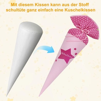 Školský vankúš s kužeľom 70 cm - Mäkká vnútorná vložka do látkových školských kužeľov - Pohodlná výplň