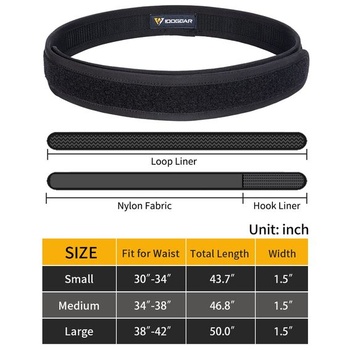 IDOGEAR Vnútorný opasok Taktické príslušenstvo k opasku pre služobné opasky 1,5'' slučkový opasok sa